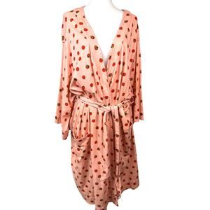 Vera Bradley Tomato Print Robe 2X/3X Peach Wrap Robe
